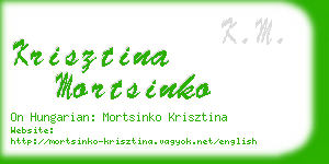 krisztina mortsinko business card